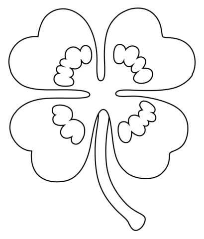 Four Leaf Clover Emoji Coloring Page